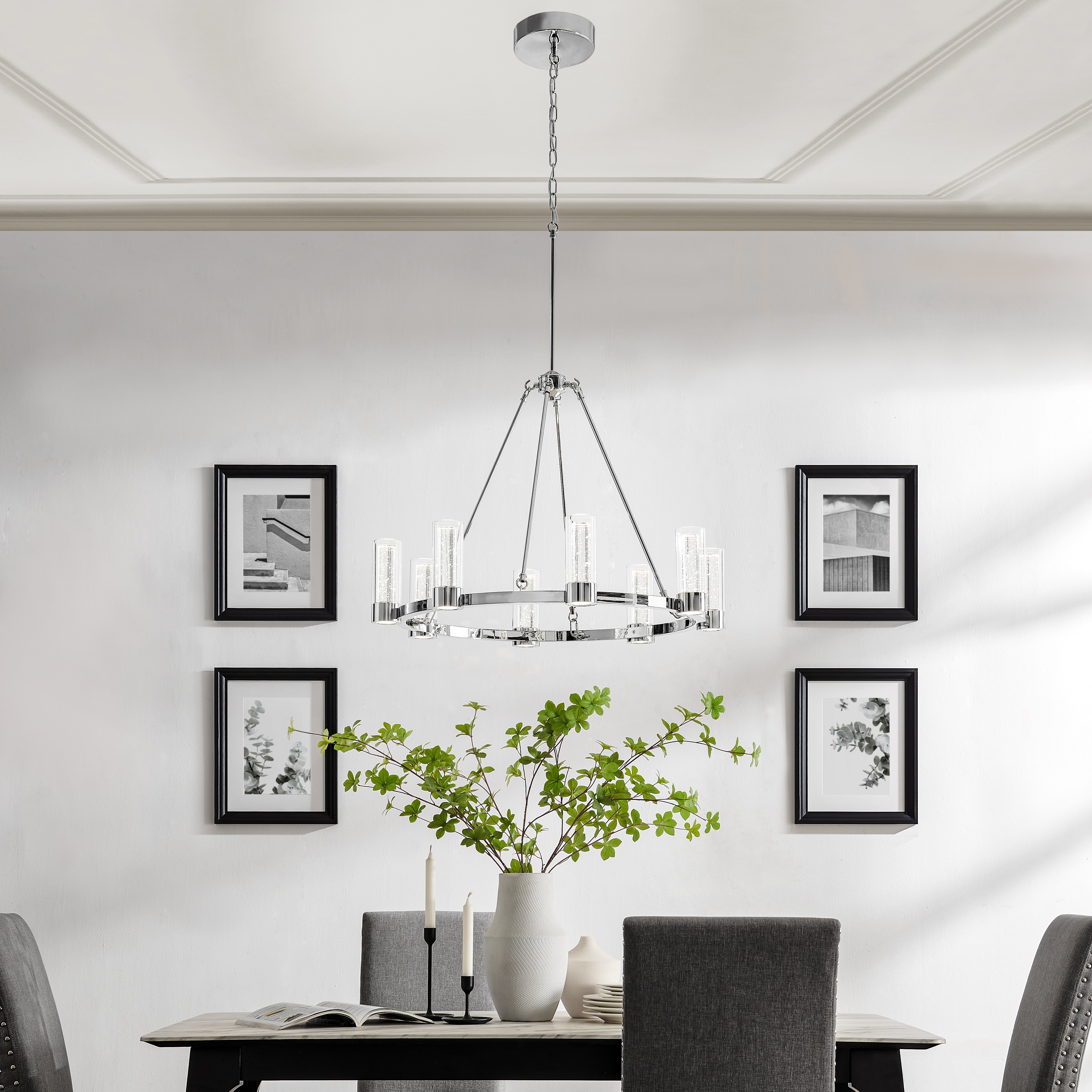 Victory 8 Light Chandelier | Chrome