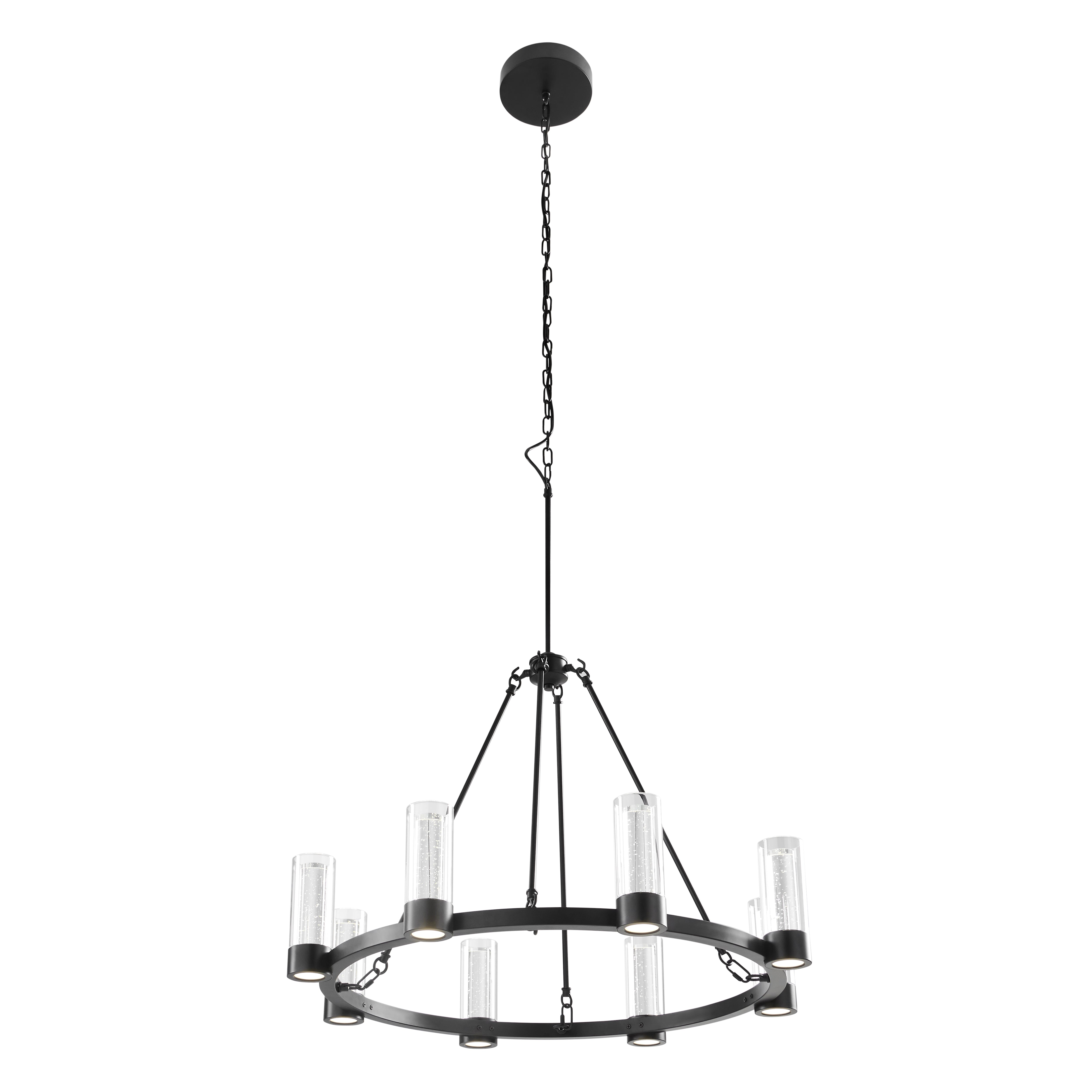 Victory 8 Light Chandelier | Matte Black