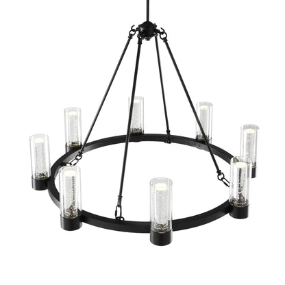 Victory 8 Light Chandelier | Matte Black