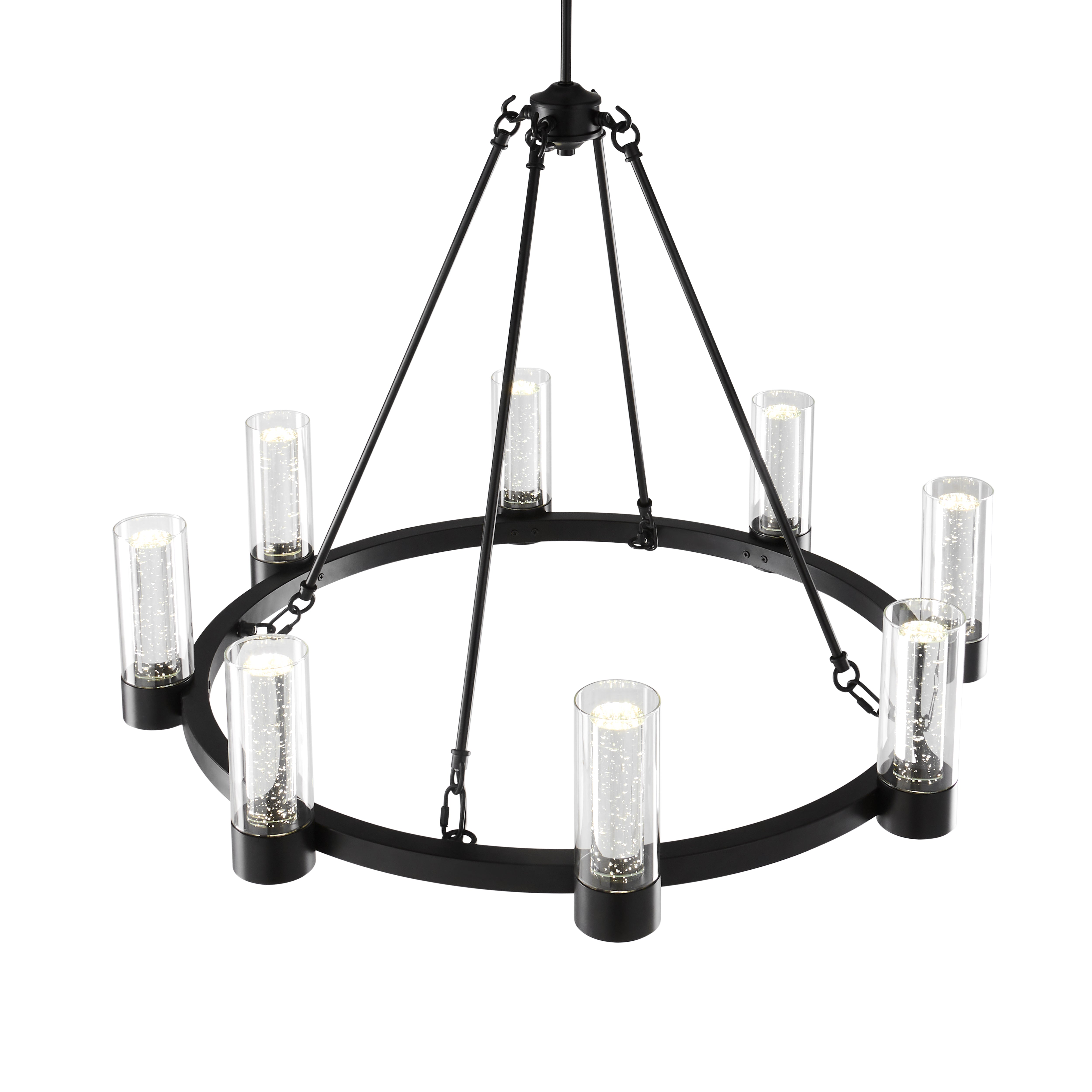Victory 8 Light Chandelier | Matte Black