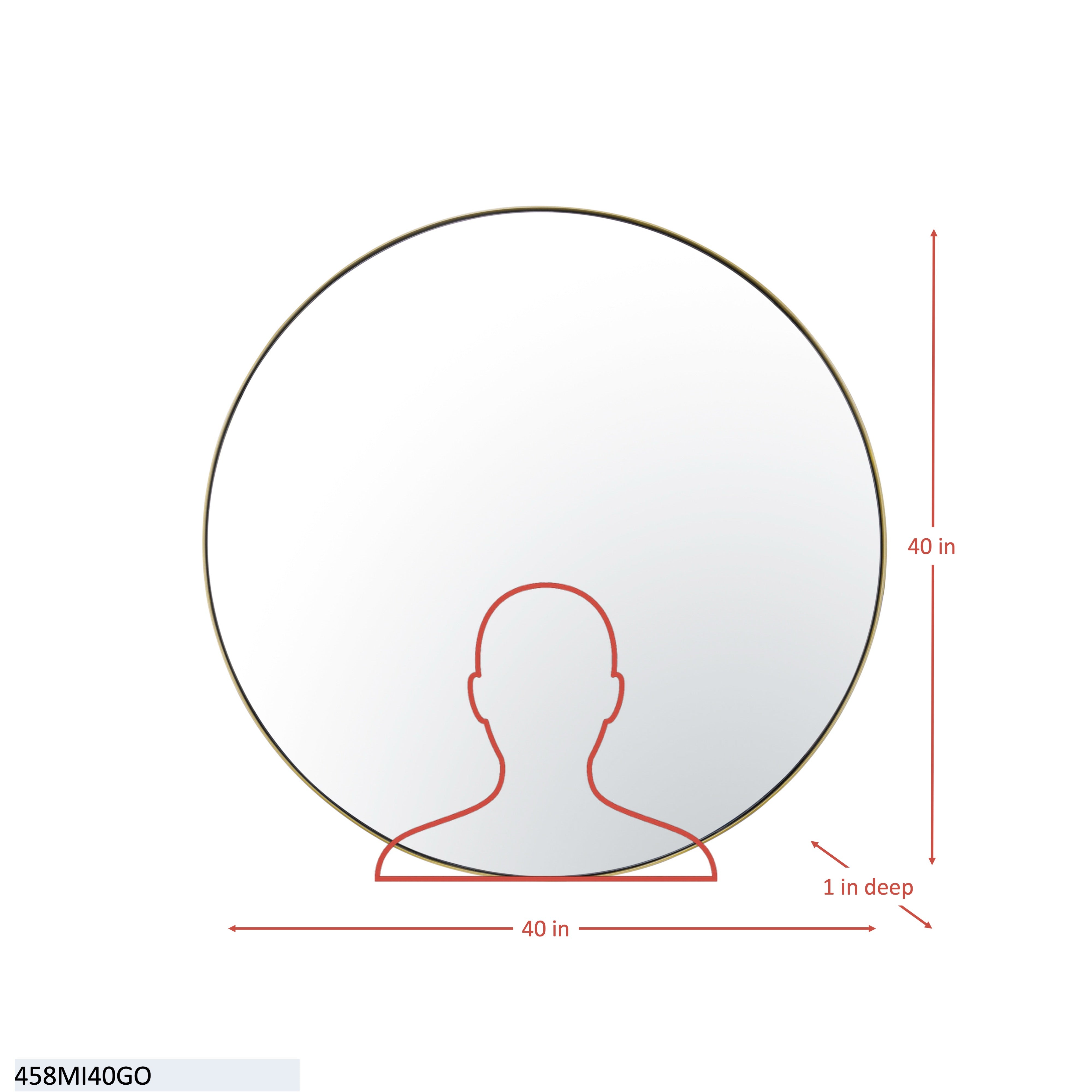 Tablet 40-in Round Wall Mirror