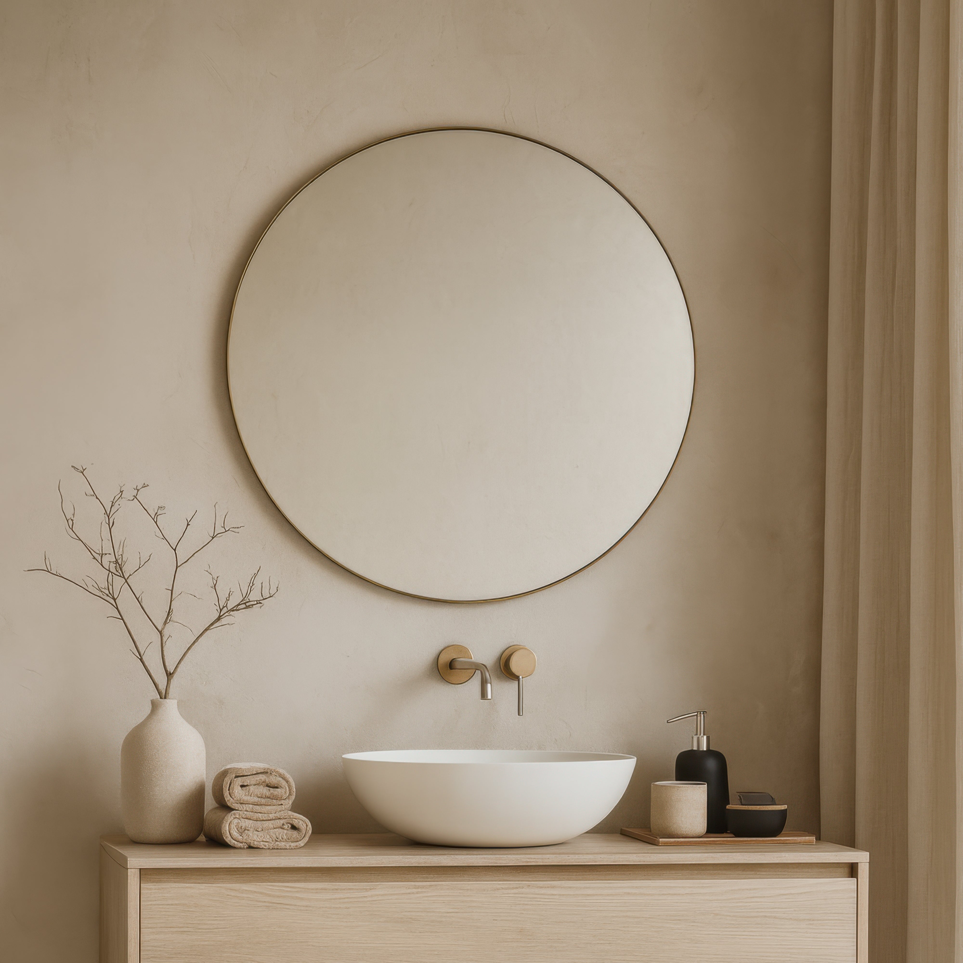 Tablet 40-in Round Wall Mirror