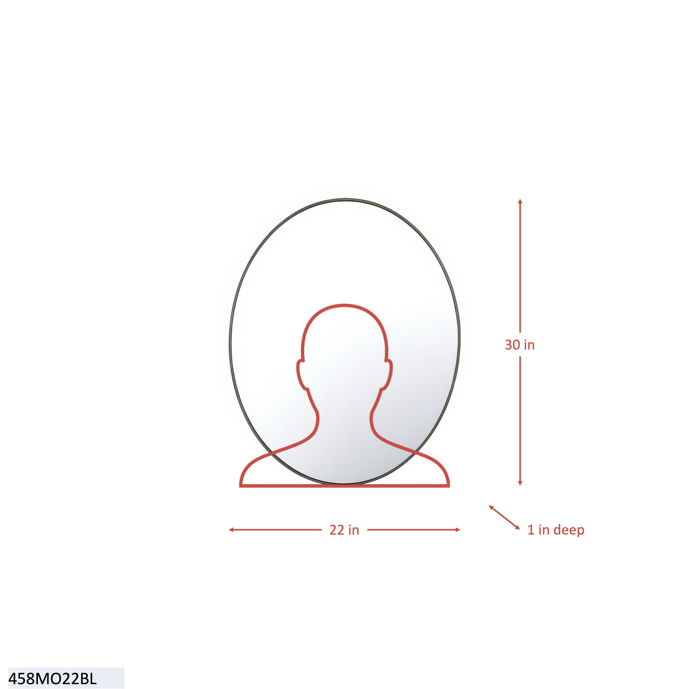 Tablet 22 x 30 Oval Mirror