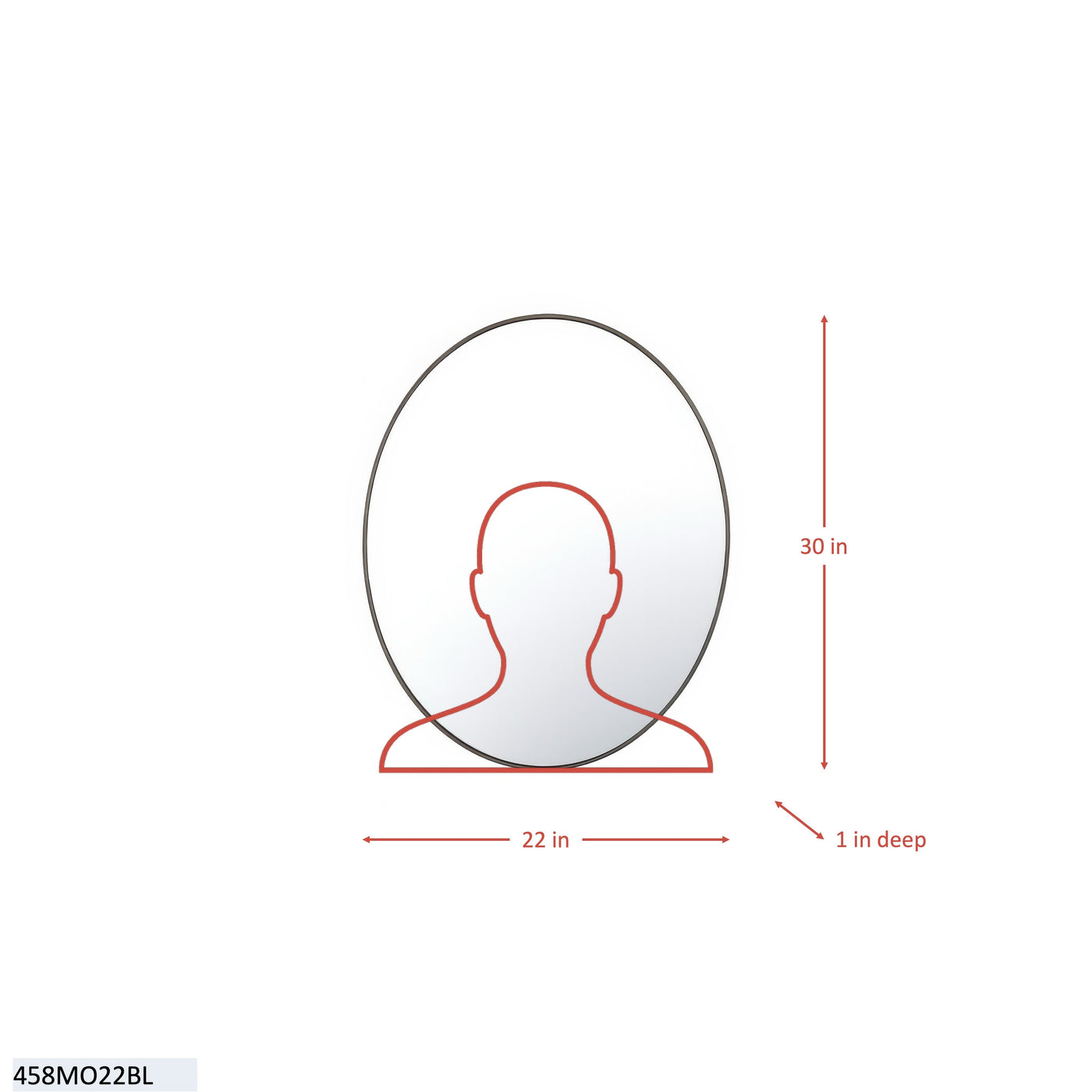 Tablet 22 x 30 Oval Mirror