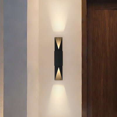 Brera 30-inch 2-light Matte Black and Textured Black Exterior Wall Sconce
