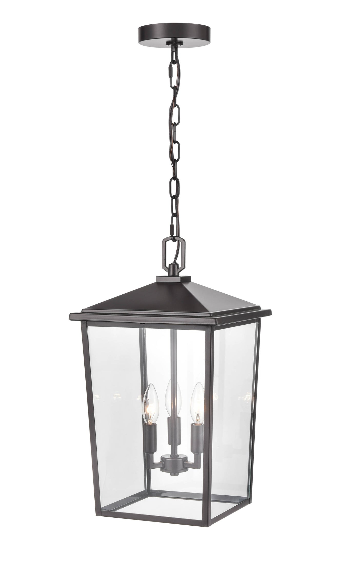 19.75'' Fetterton Powder Coated Bronze 3 Light Hanging Lantern