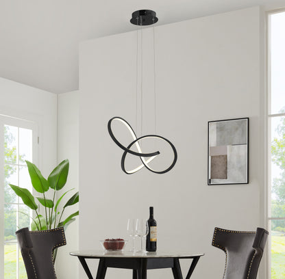 Knotted LED Dimmable Chandelier | Black
