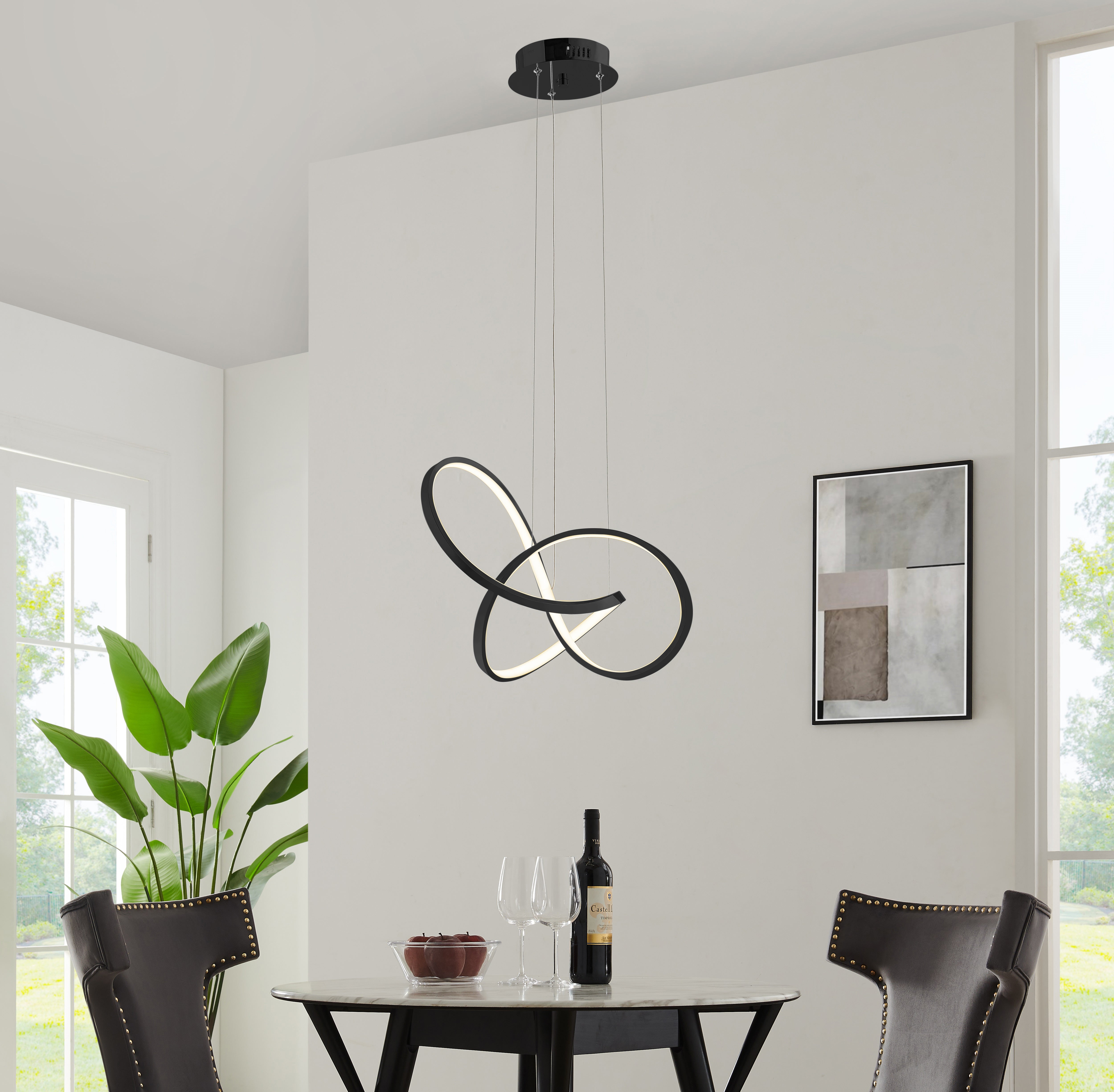 Knotted LED Dimmable Chandelier | Black