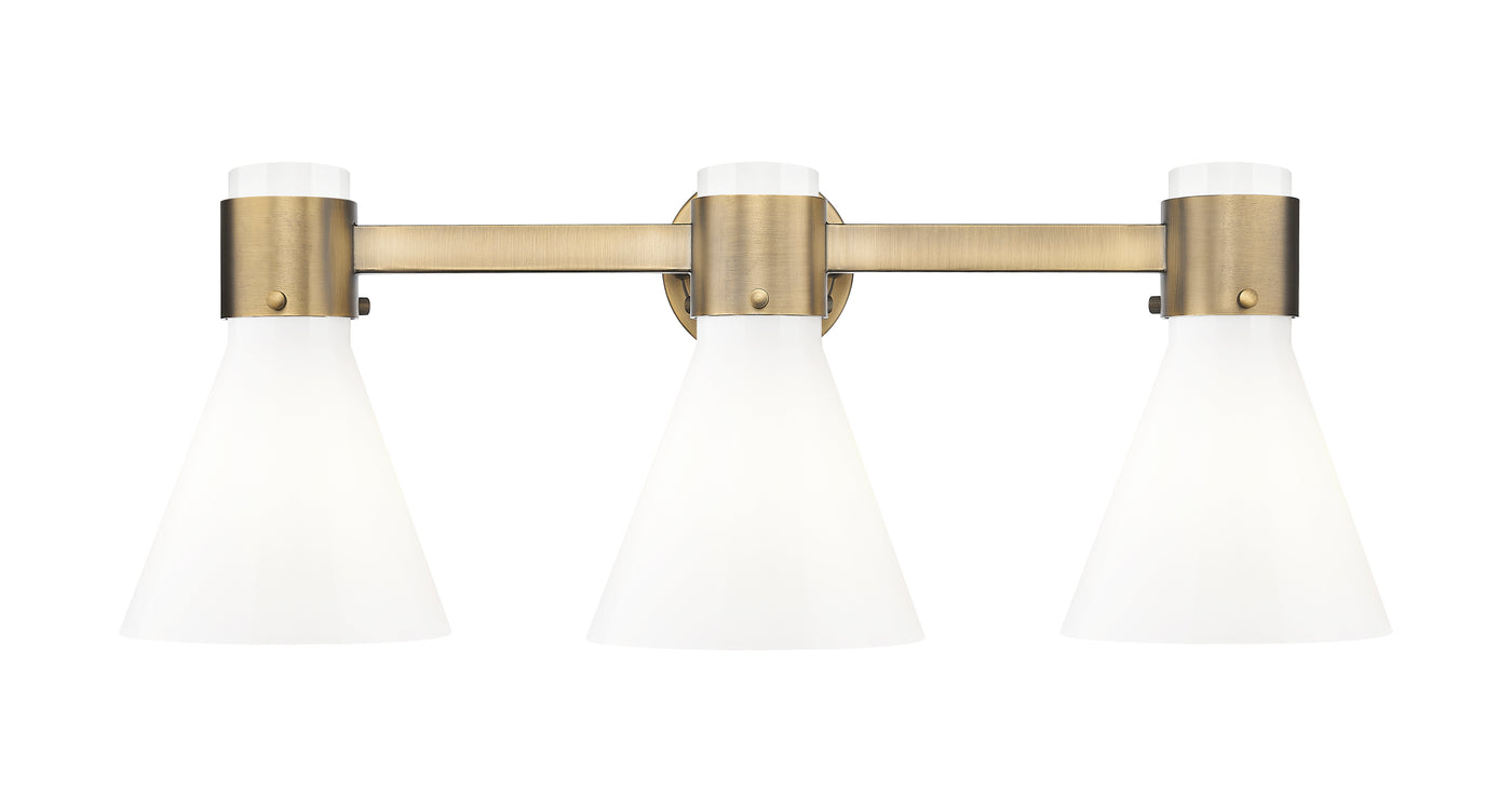 Downtown Urban Bath Vanity Light Brass Glass