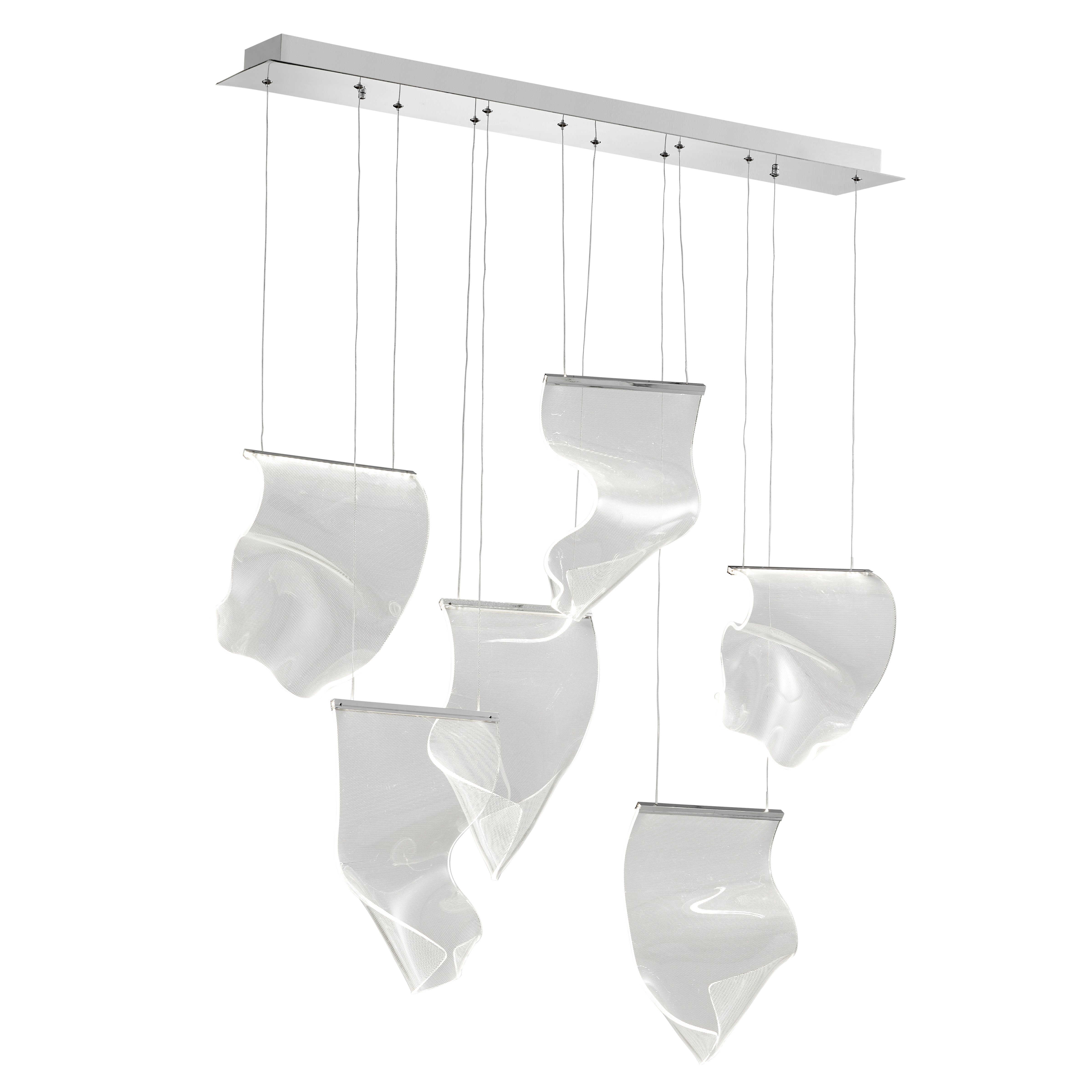 Acrylic Lace 6 Light Chandelier | Chrome