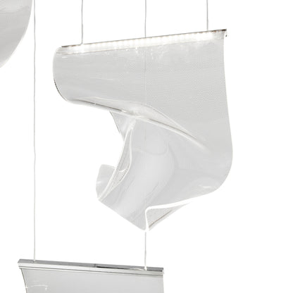 Acrylic Lace 6 Light Chandelier | Chrome