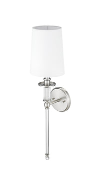 26-inch Brushed Nickel 1-Light Wall Sconce with White Shade