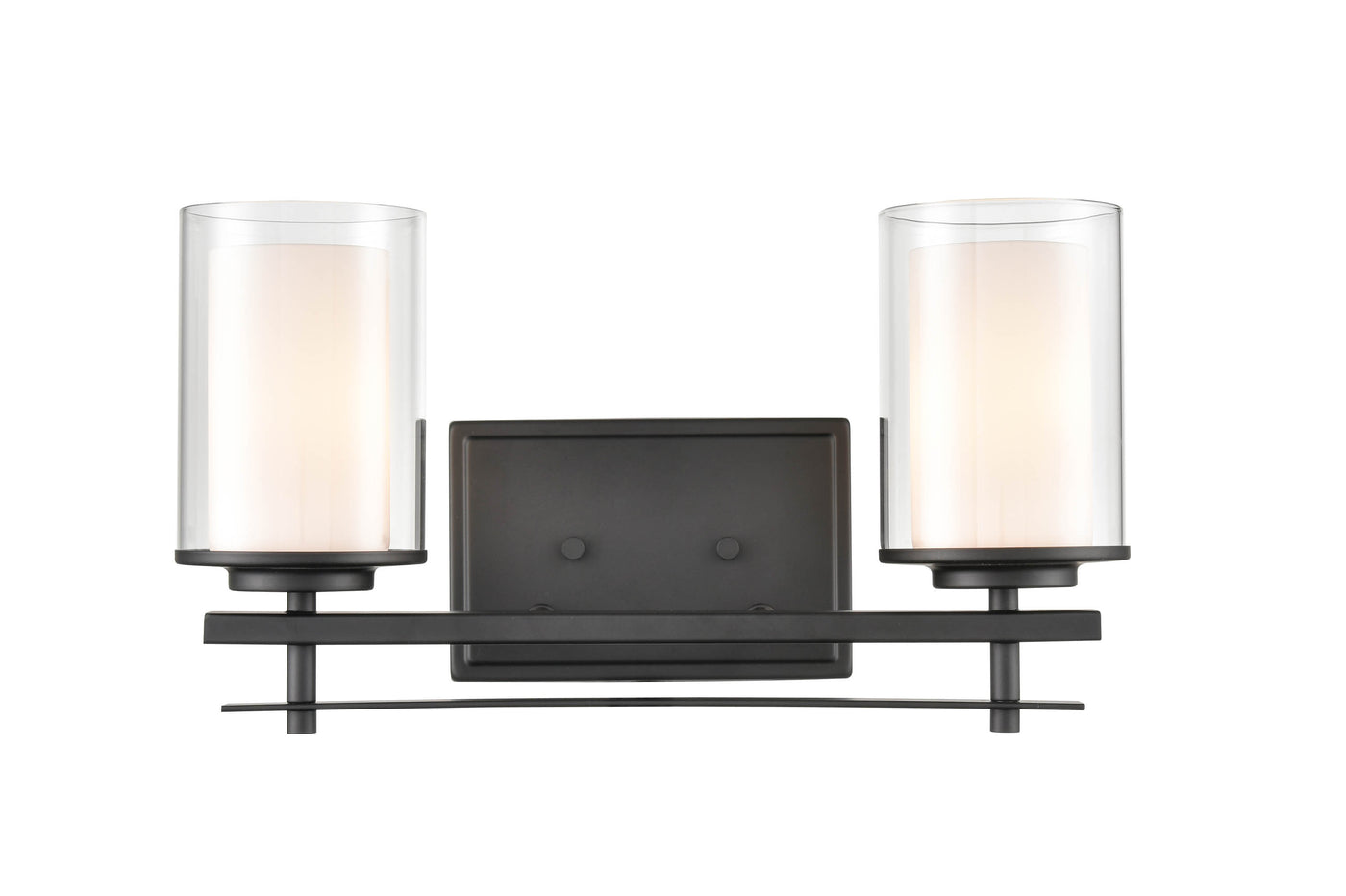16'' Huderson Matte Black 2 Light Bath Vanity