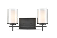 16'' Huderson Matte Black 2 Light Bath Vanity