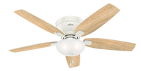 52 inch Kenbridge Fresh White Low Profile Ceiling Fan with LED Light Kit and Pull Chain