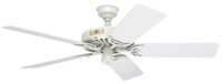 52 inch Original White Damp Rated Ceiling Fan and Pull Chain