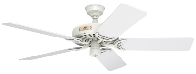 52 inch Original White Damp Rated Ceiling Fan and Pull Chain