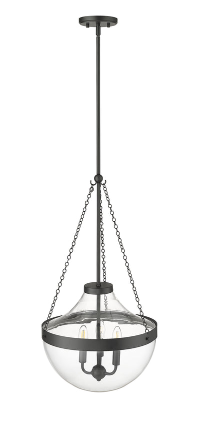 29.4'' Clarra Matte Black 3 Light Pendant