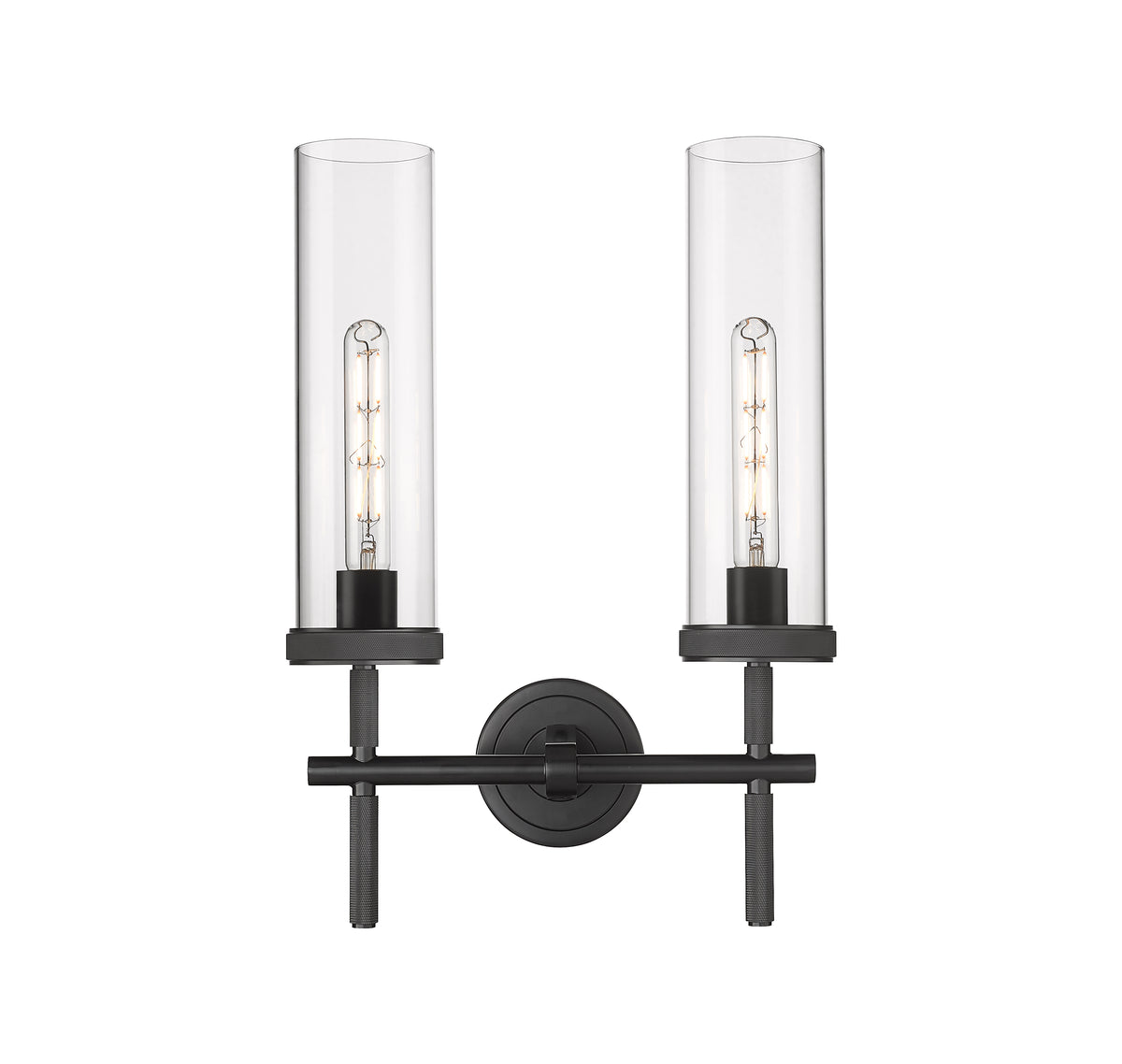 Lincoln 14-Inch 2-Light Bath Vanity Light Cylinder Shade