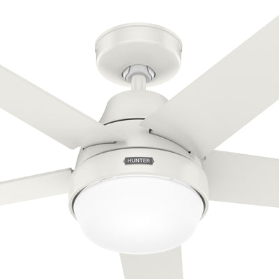 52 inch Aerodyne Wi-Fi Fresh White Ceiling Fan with LED Light Kit and Handheld Remote