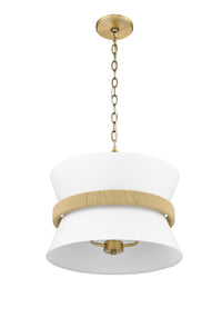 14.1'' Kimbry Vintage Brass 3 Light Pendant