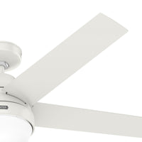 52 inch Aerodyne Wi-Fi Fresh White Ceiling Fan with LED Light Kit and Handheld Remote