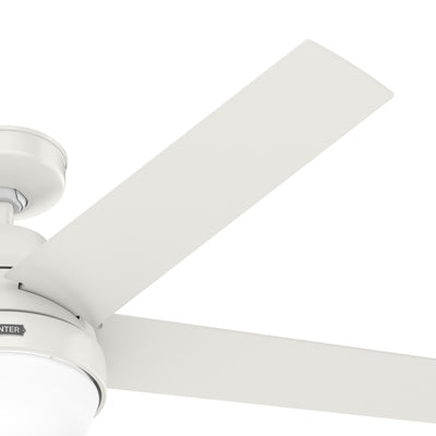 52 inch Aerodyne Wi-Fi Fresh White Ceiling Fan with LED Light Kit and Handheld Remote