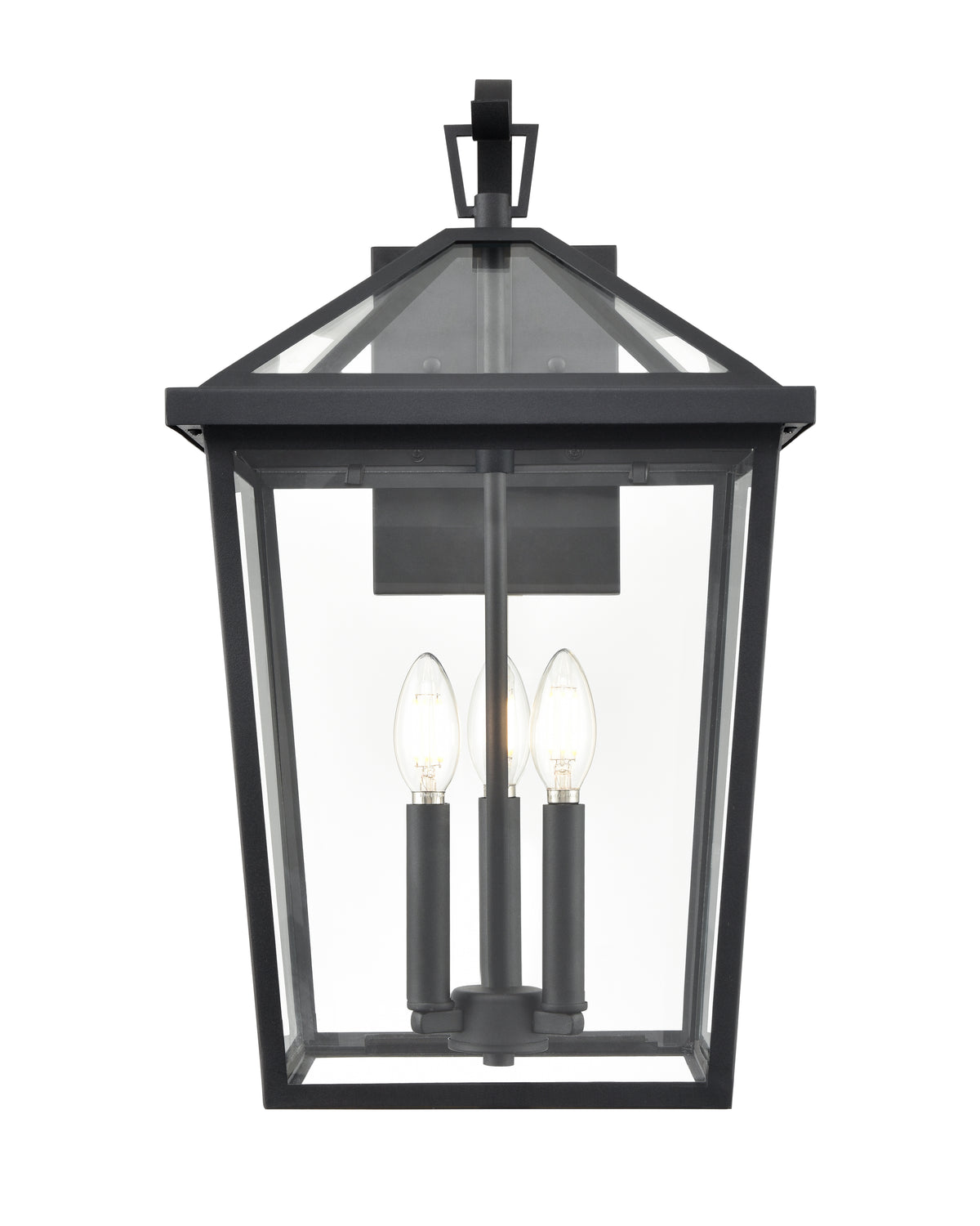 12'' Mensun Textured Black 3 Light Wall Sconce