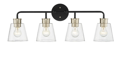 30'' Cameron Matte Black/Modern Gold 4 Light Bath Vanity