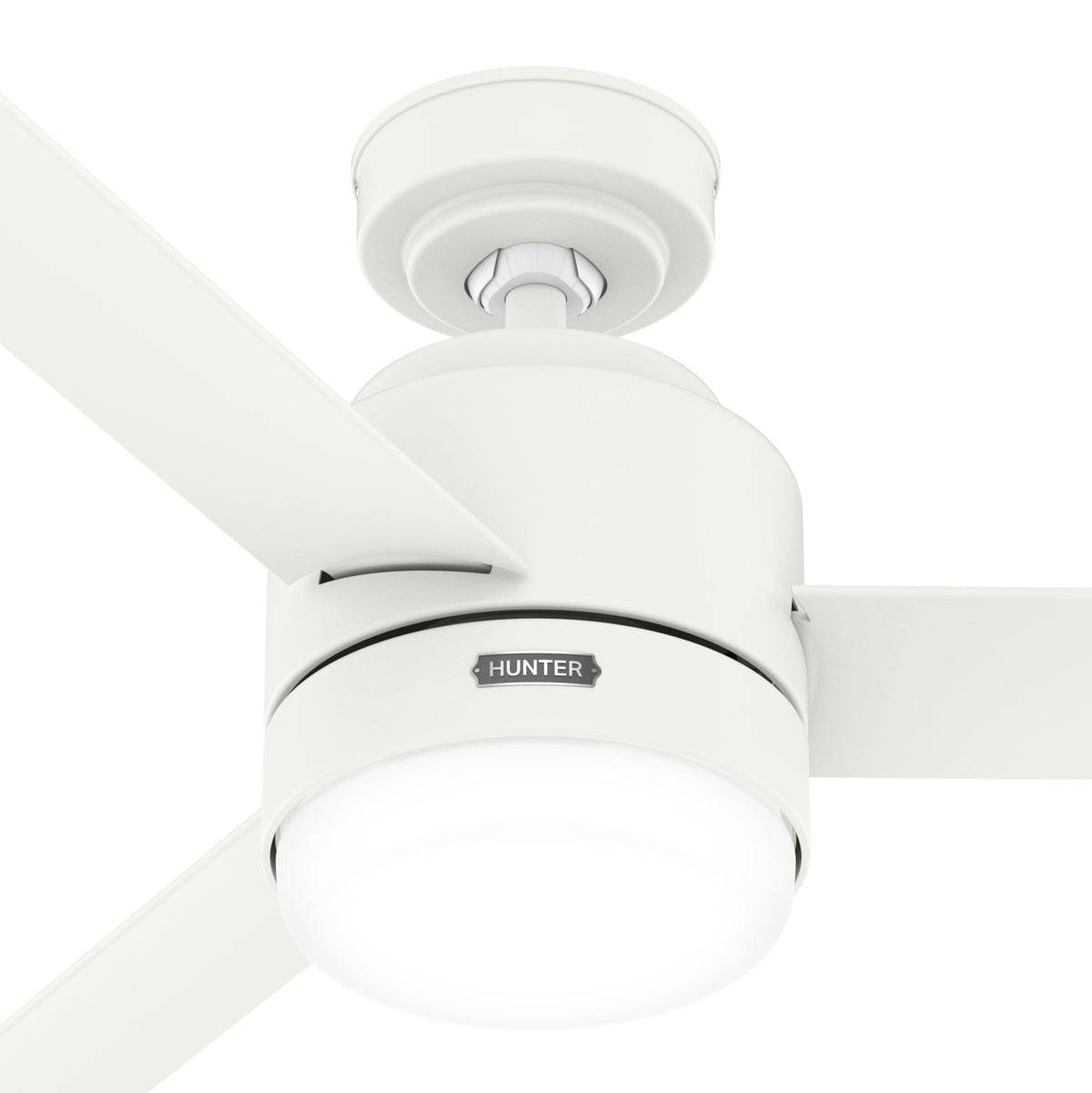 44 inch Gilmour Matte White Damp Rated Ceiling Fan with LED Light Kit and Handheld Remote