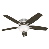 52 inch Newsome Brushed Nickel Low Profile Ceiling Fan with LED Light Kit and Pull Chain