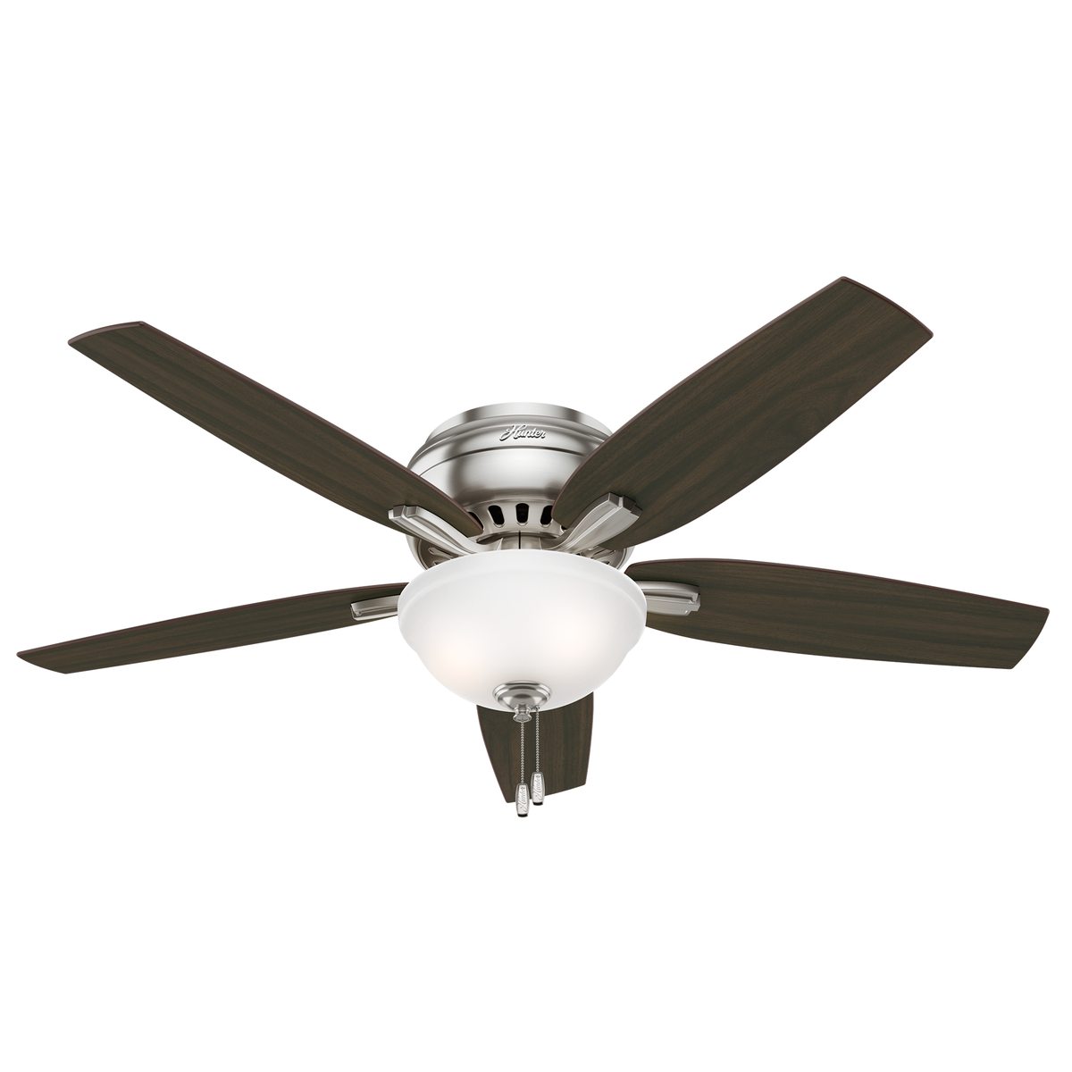 52 inch Newsome Brushed Nickel Low Profile Ceiling Fan with LED Light Kit and Pull Chain