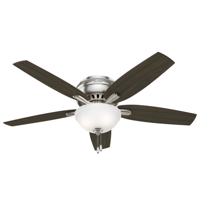 52 inch Newsome Brushed Nickel Low Profile Ceiling Fan with LED Light Kit and Pull Chain