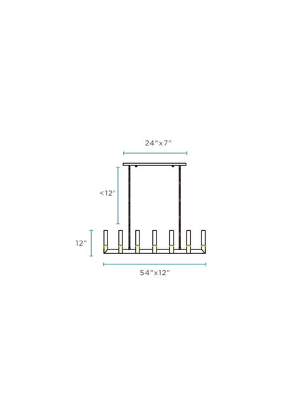 12 Light Rectangular Crystal Dianyi LED Chandelier | Silver