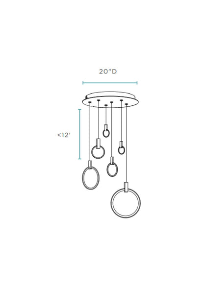 Hong Kong LED Circular Chandelier | Chrome