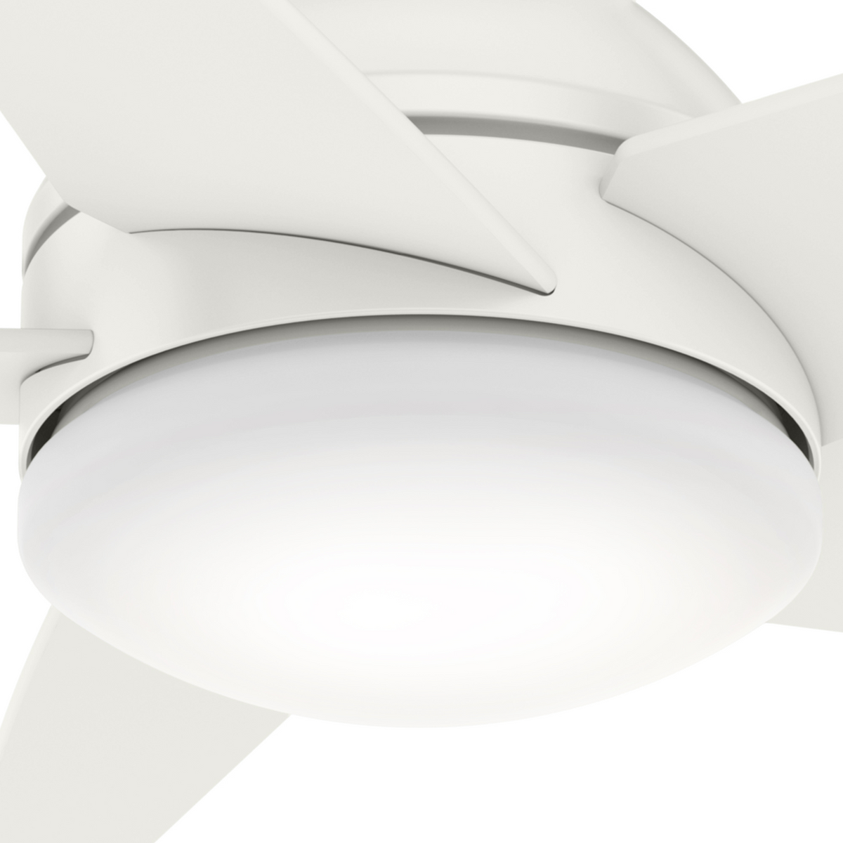 Casablanca 44 inch Isotope Fresh White Low Profile Ceiling Fan with LED Light Kit and Wall Control