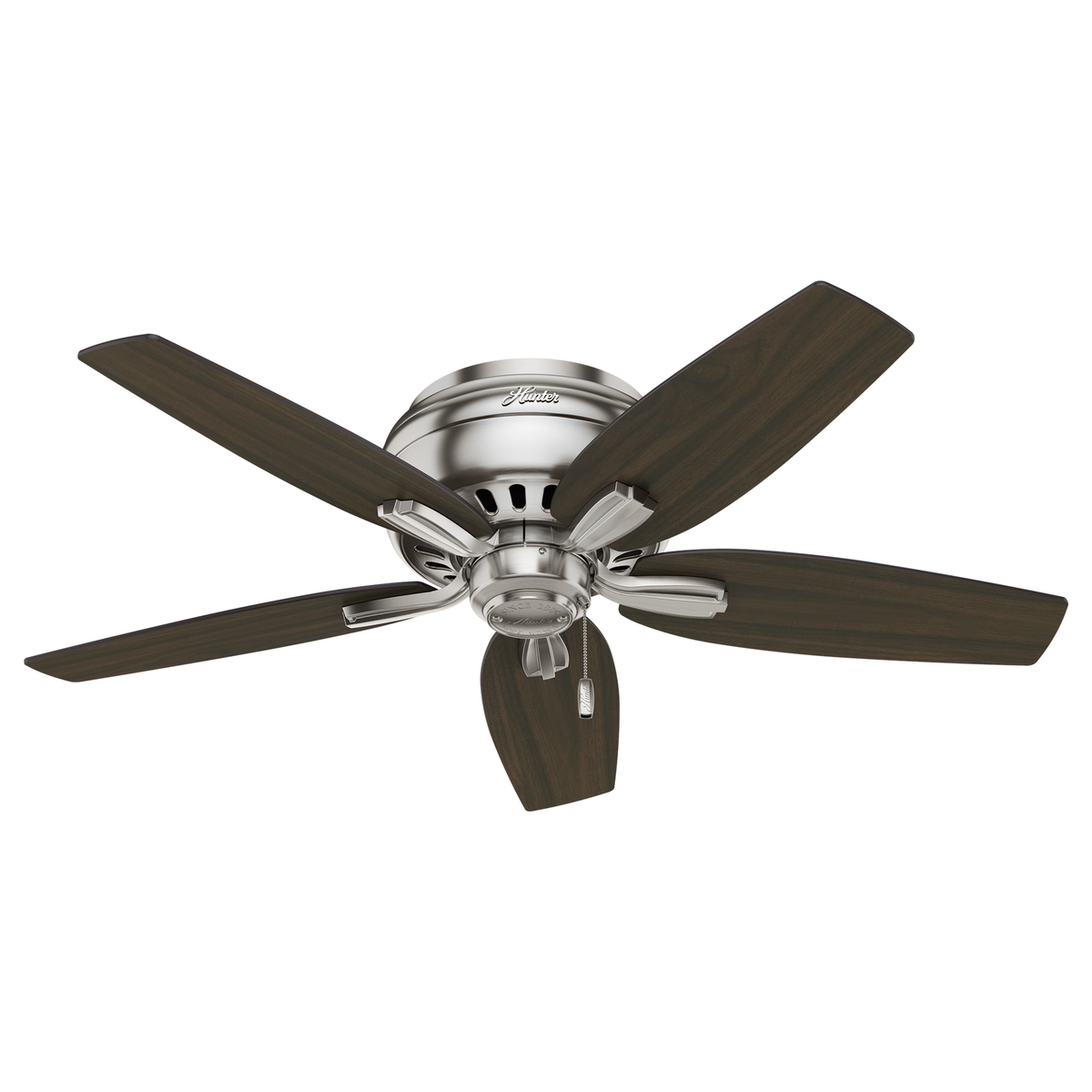 42 inch Newsome Brushed Nickel Low Profile Ceiling Fan with LED Light Kit and Pull Chain