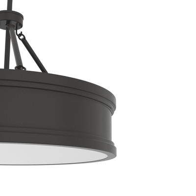 Capshaw 21-inch 5-light Noble Bronze Pendant with Painted Cased White Glass