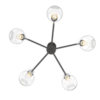 Lochemeade 26-inch 5-light Noble Bronze Chandelier with Seeded Glass