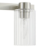 Bedminster 30-inch 4-light Brushed Nickel Vanity Light with Clear Ribbed Glass Shades