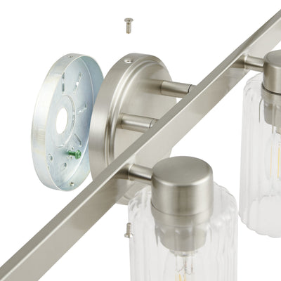 Bedminster 30-inch 4-light Brushed Nickel Vanity Light with Clear Ribbed Glass Shades
