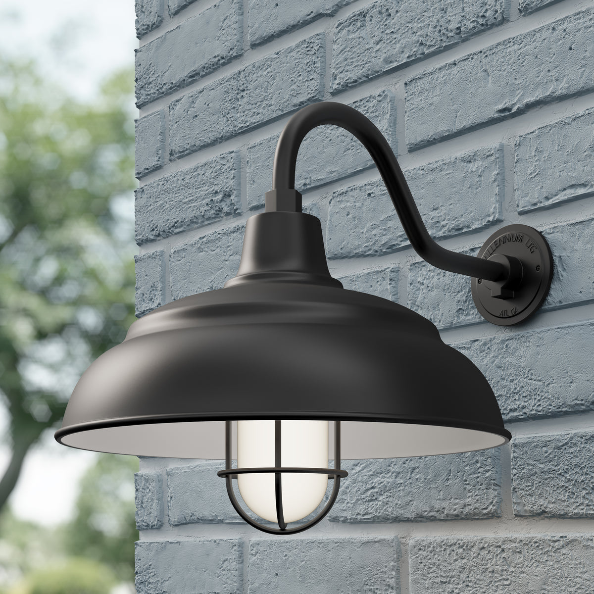 17'' Satin Black Aluminum R Series Aluminum Warehouse Shade