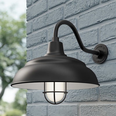 17'' Satin Black Aluminum R Series Aluminum Warehouse Shade