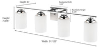 31.13'' Durham Chrome 4 Light Bath Vanity
