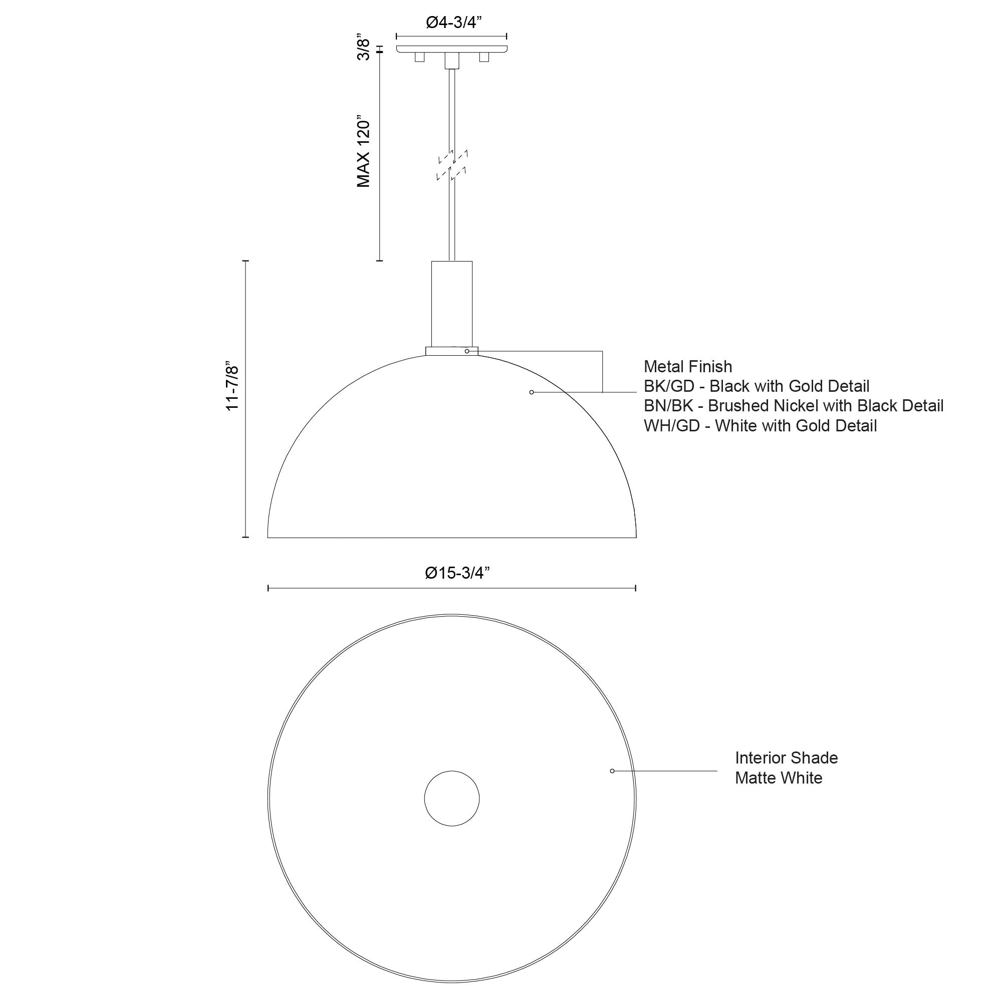 Archibald 16-in Aluminum Pendant