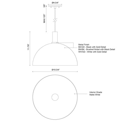 Archibald 16-in Aluminum Pendant