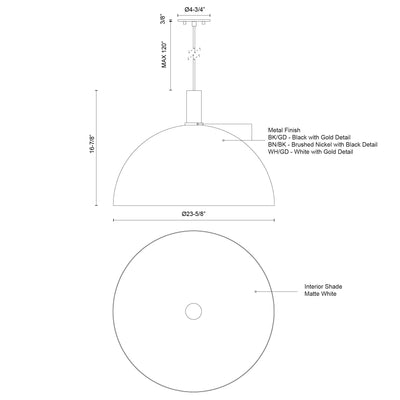 Archibald 24-in Aluminum Pendant