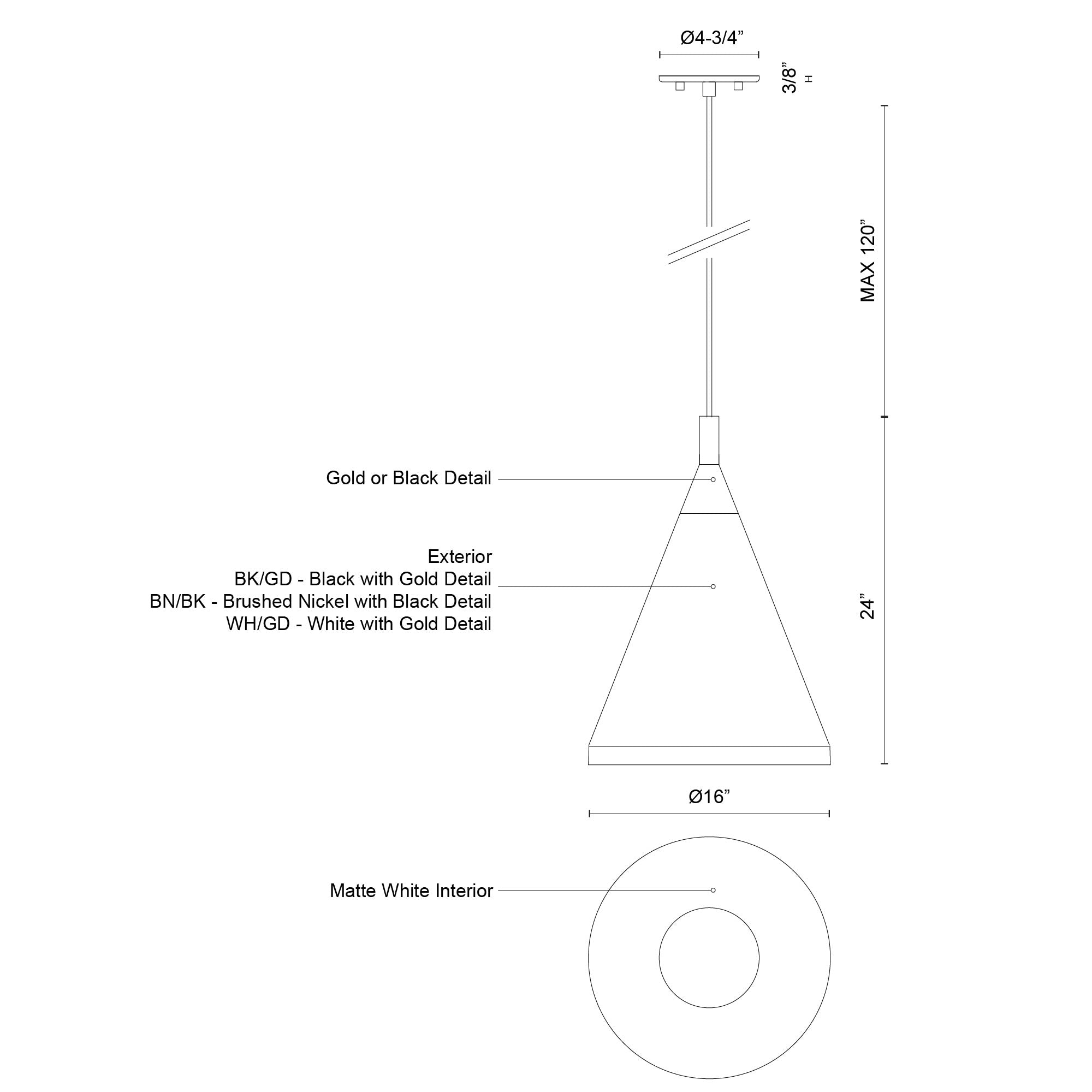 Dorothy 16-in Aluminum Pendant