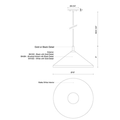 Dorothy 18-in Aluminum Pendant