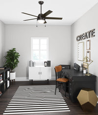 52 inch Anslee Premier Bronze Ceiling Fan with LED Light Kit and Pull Chain